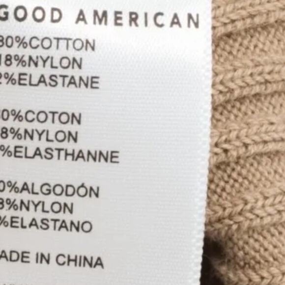 Good American Sleeveless NWT Belted Body Dress Ribbed Knit Midi Taupe Size Small - Picture 7 of 8